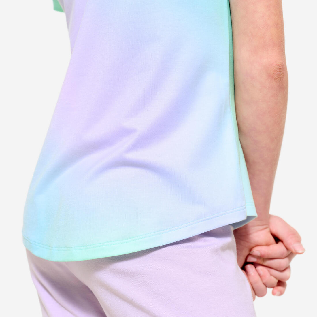 T-shirt multisport respirant fille, rose foncé