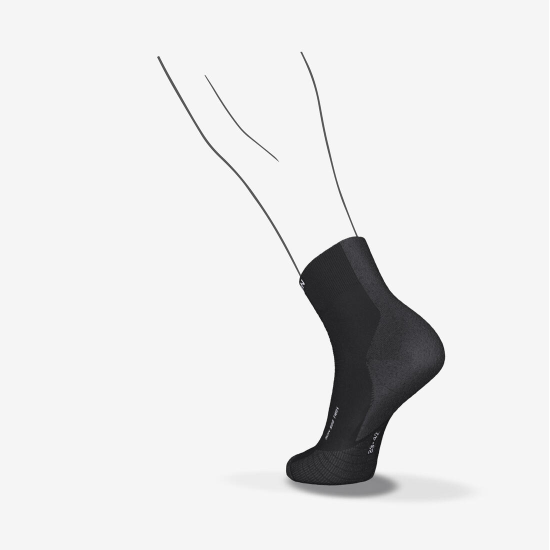 Chaussettes de running KIPRUN run900 fines mid jaunes