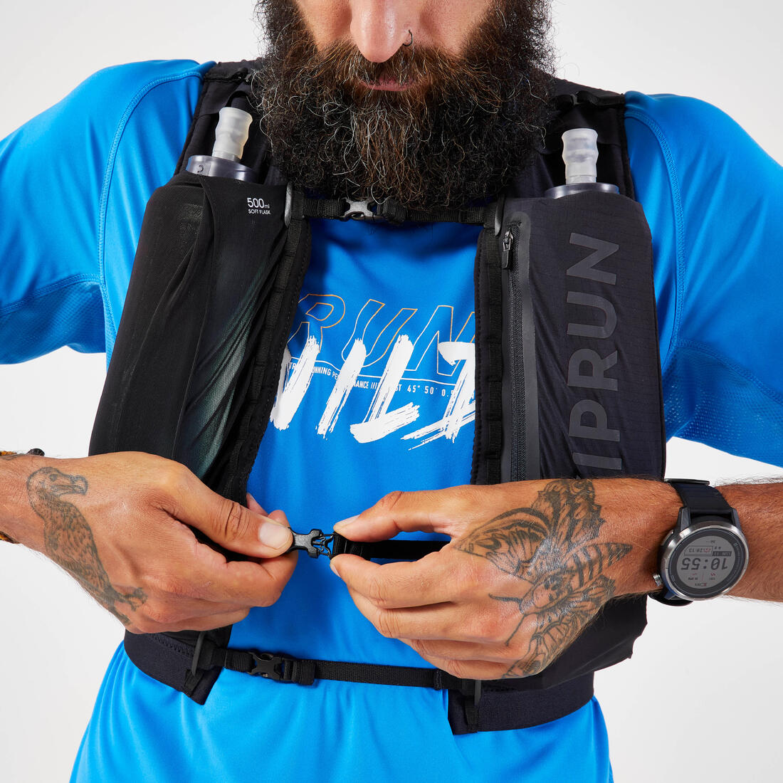 Gilet trail running compétition porte flasques mixte - KIPRUN 900 RACE 5L