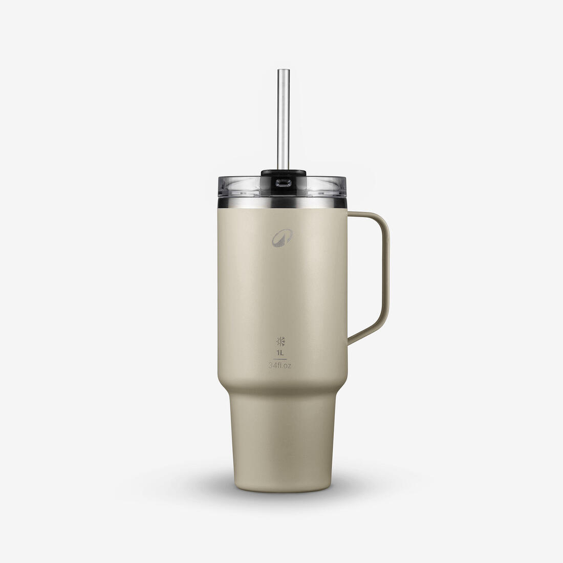 Mug isotherme avec paille 1L en inox, pour la randonnée et camping