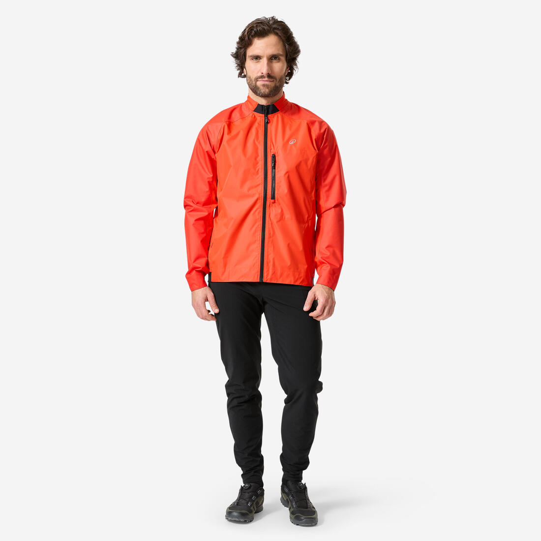 Veste coupe pluie velo vtt confort 500 rouge