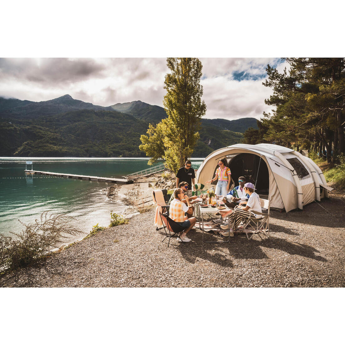 Tente de camping gonflable 6 places 3 chambres,  Fresh & Black, Air Seconds 6.3