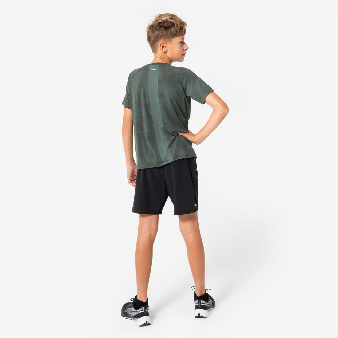 T-Shirt running sans couture Enfant - KIPRUN TS LIGHT 900 kaki