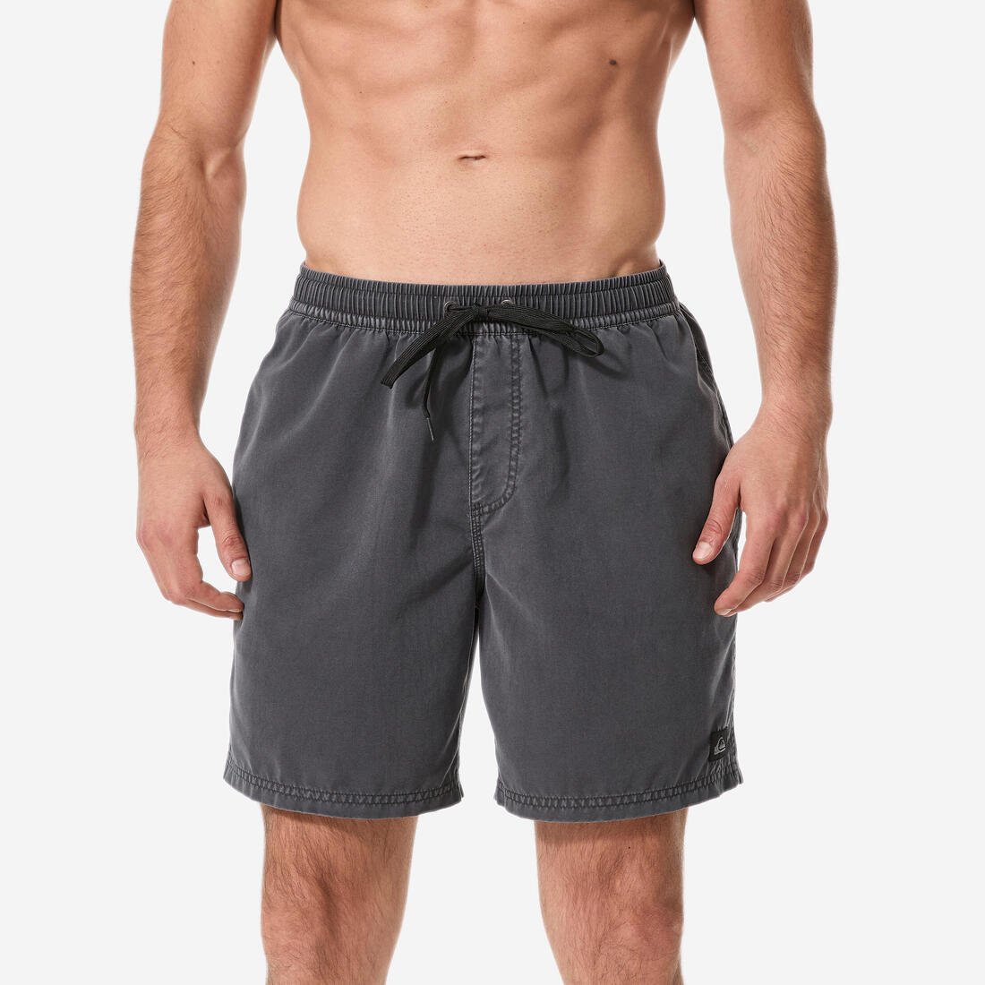 Boardshort surf short de bain Quiksilver mi-long 17' ceinture élastique, noir