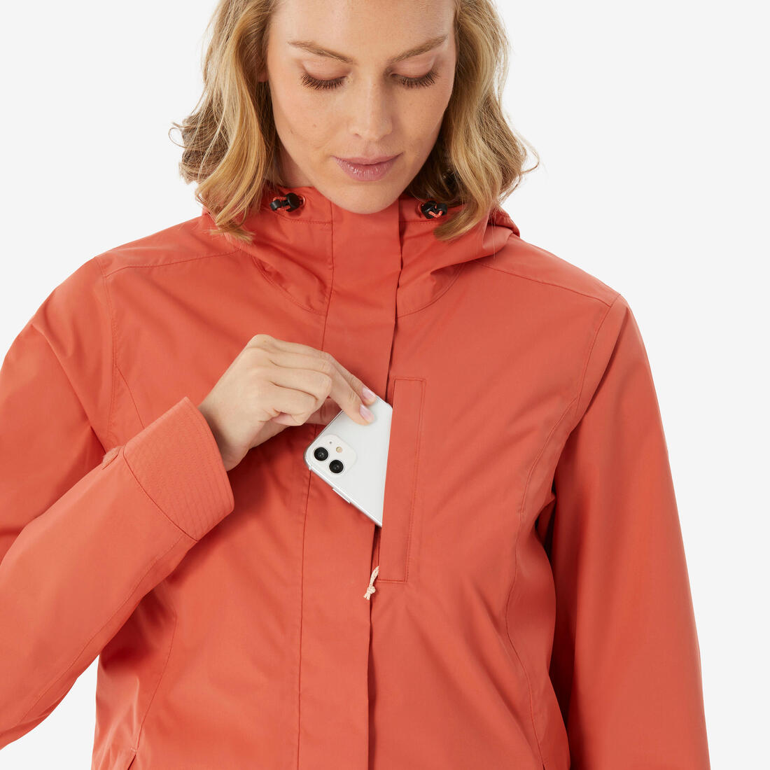Veste de randonnée imperméable femme, NH500
