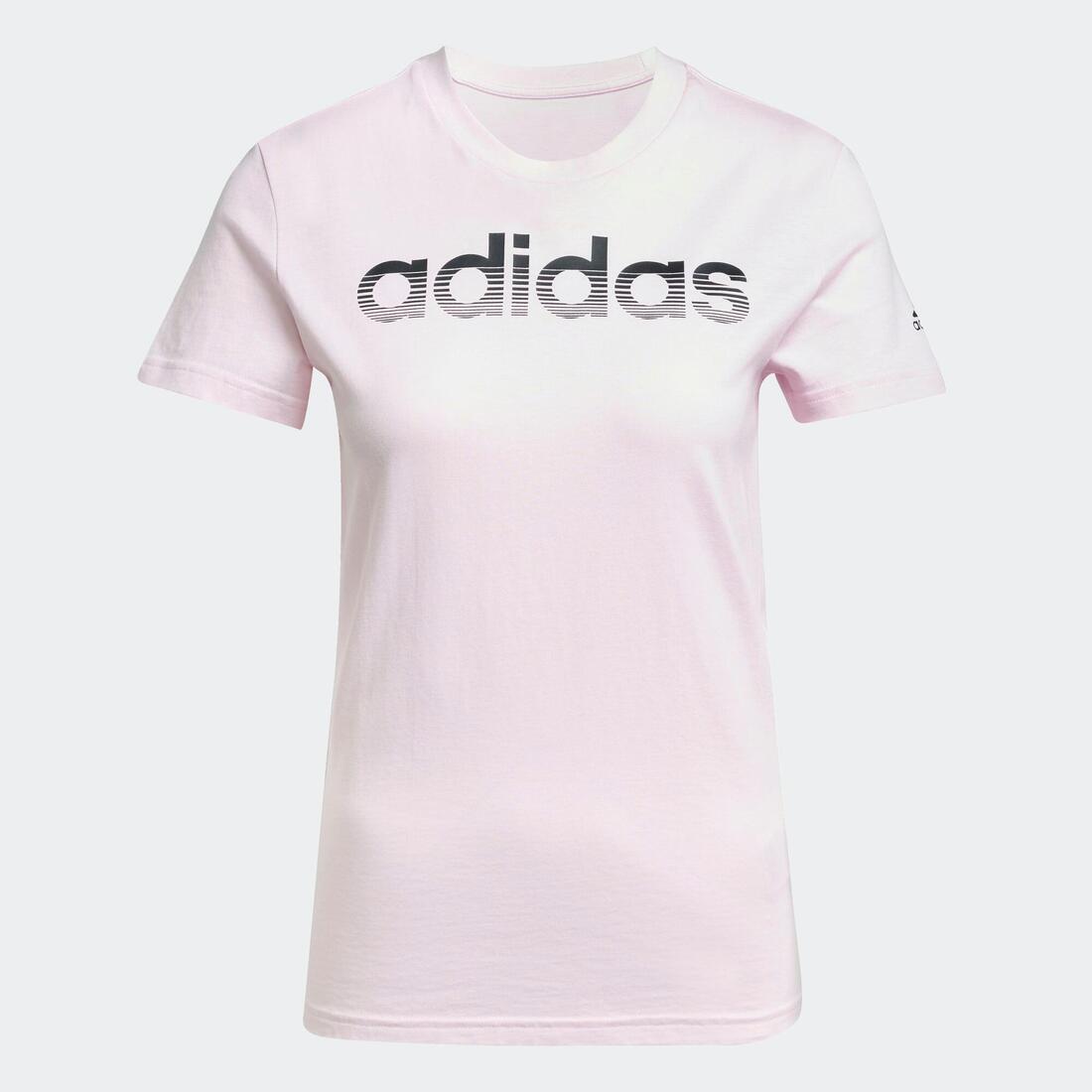 T-shirt imprimé en coton femme, rose