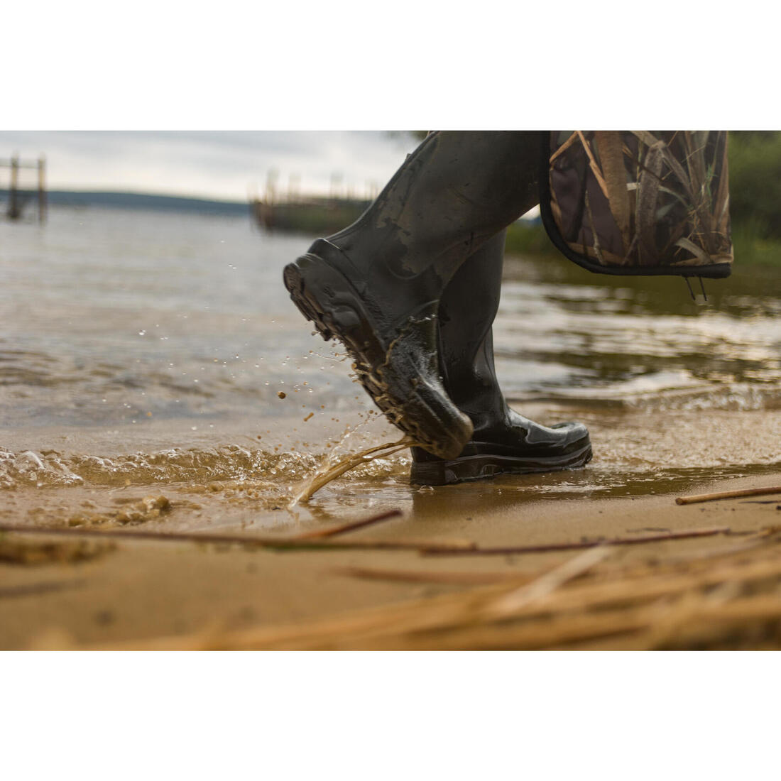 BOTTES CHASSE CAOUTCHOUC HOMME 500 VERTES