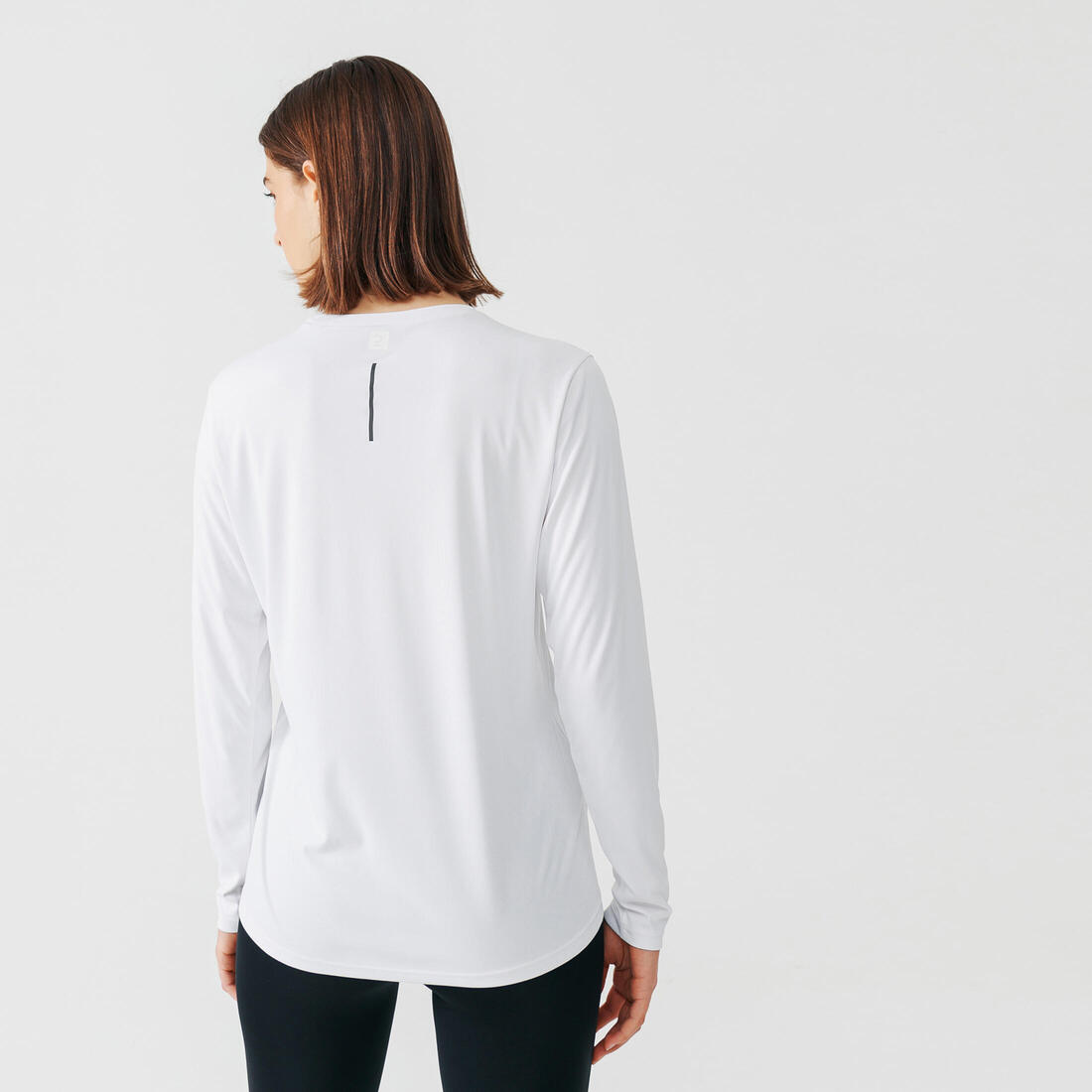 T-shirt manches longues running femme - sun protect noir