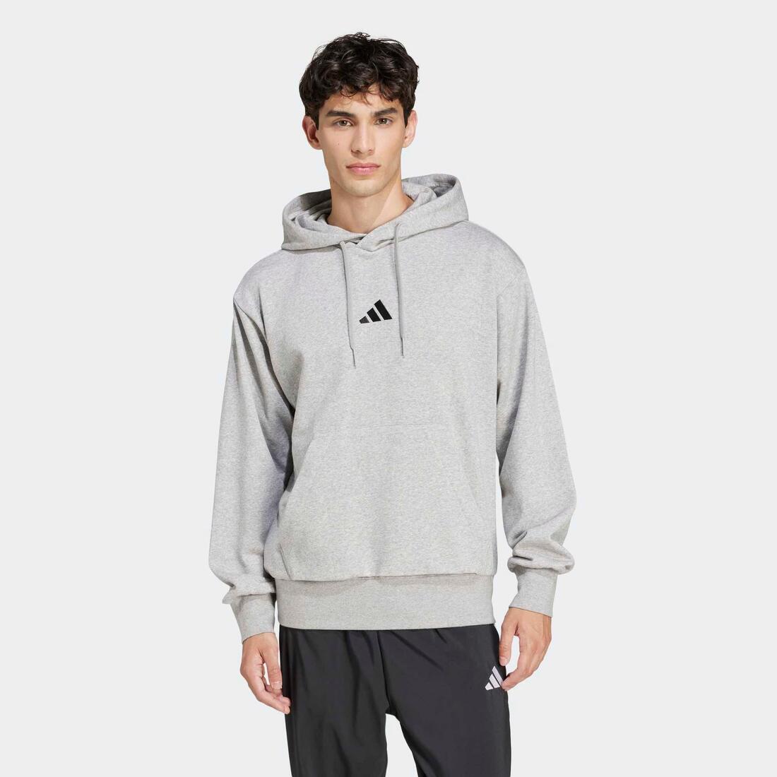 SWEAT CAPUCHE COTON HOMME, GRIS