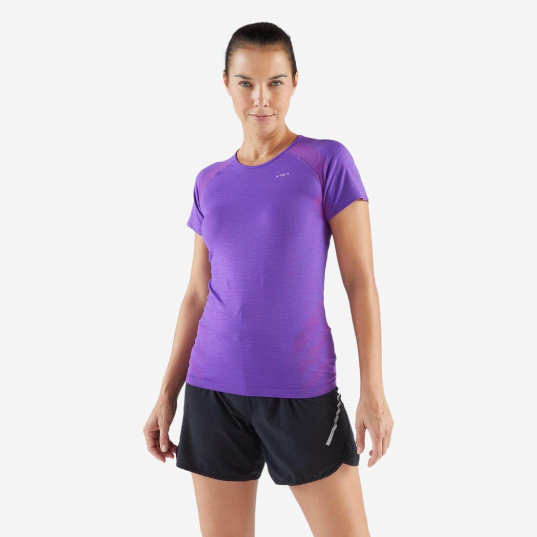 T-shirt running & trail sans couture femme - kiprun run 500 confort slim