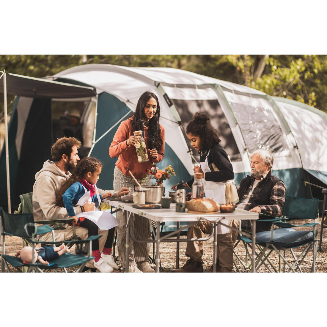 Popote 900 de camping XL en inox + anti-adhésif - 4 personnes - 33 éléments