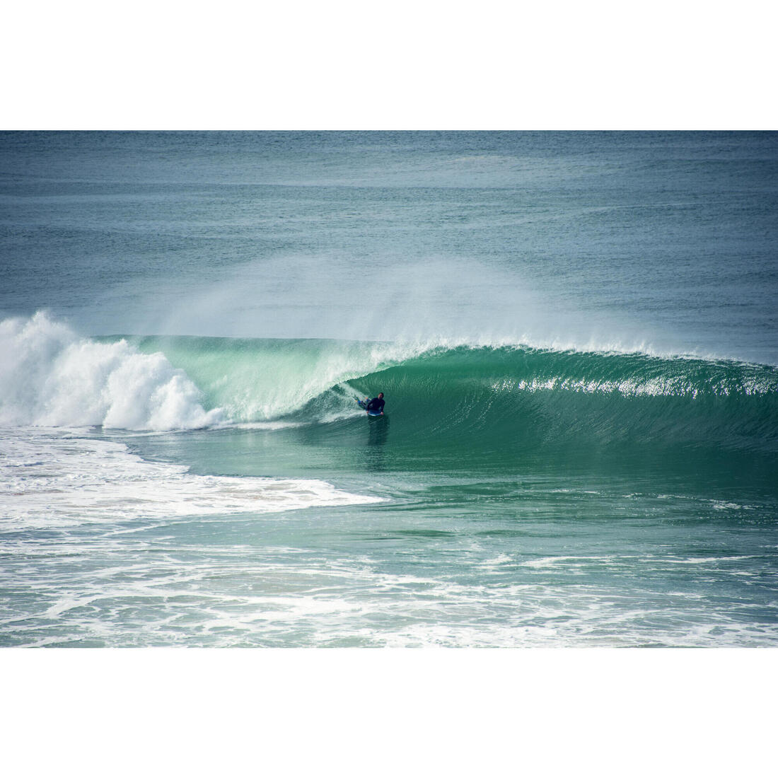 Bodyboard 500 bleu / orange avec leash