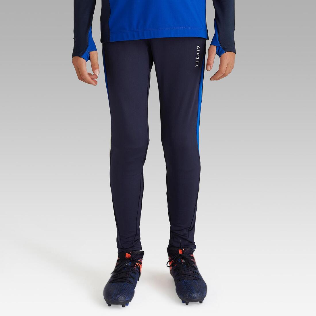 Pantalon de football d'entrainement enfant TP 900 noir et gris foncé.