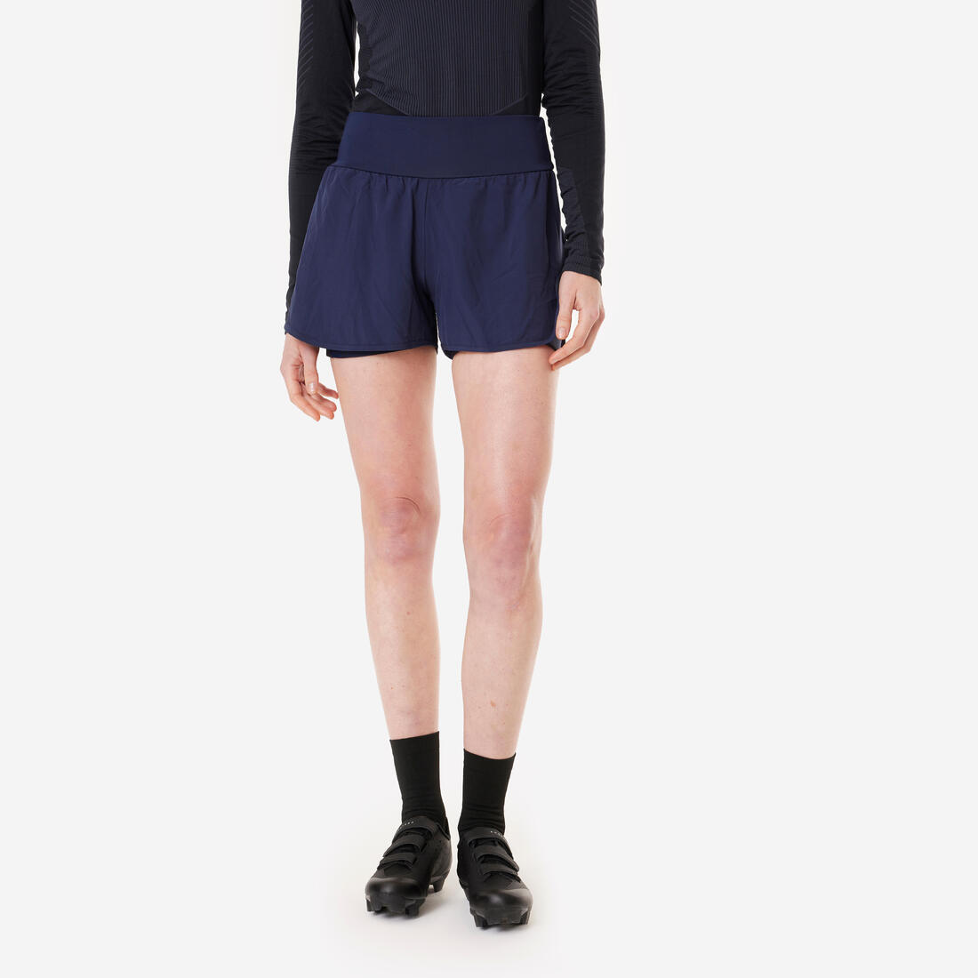 Short vtt expl 100 femme noir et