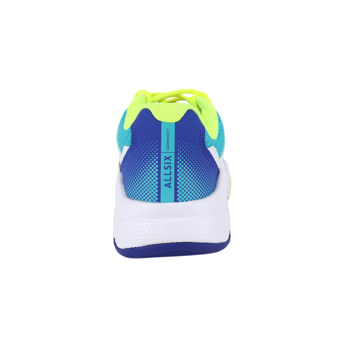 Chaussures de volley-ball vs100 confort à lacets blanche/blue et vert.