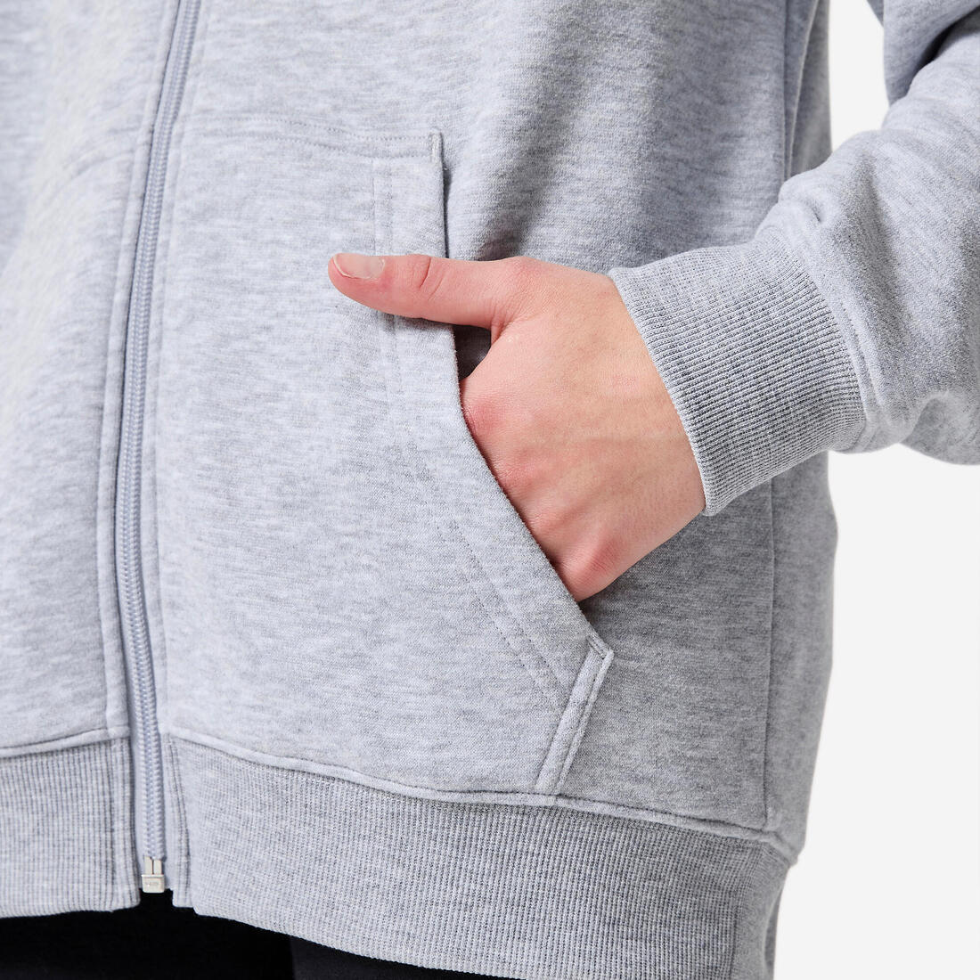Sweat loose zippé avec capuche foncé