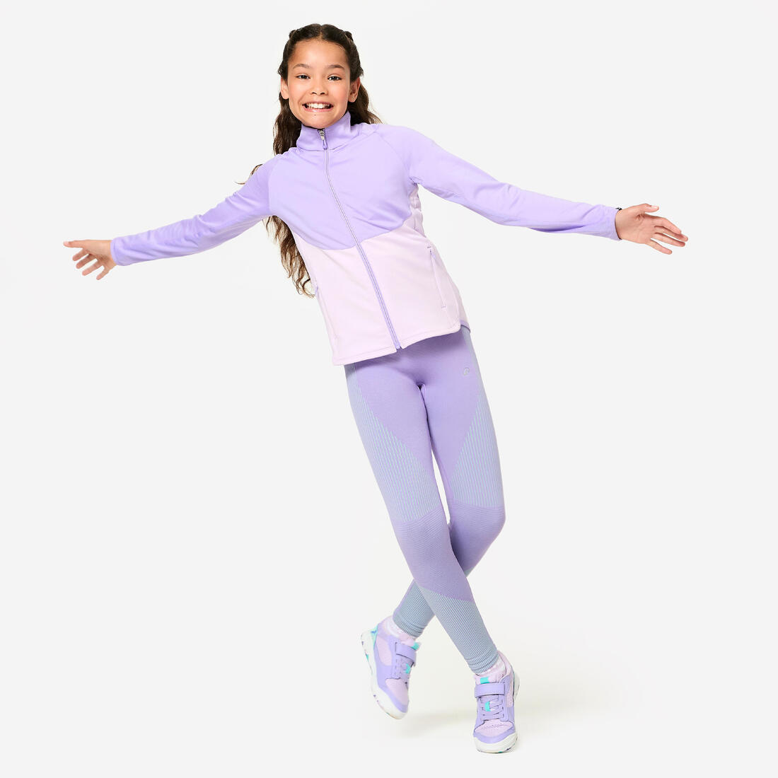 Legging de fitness sans couture fille, rose et vert