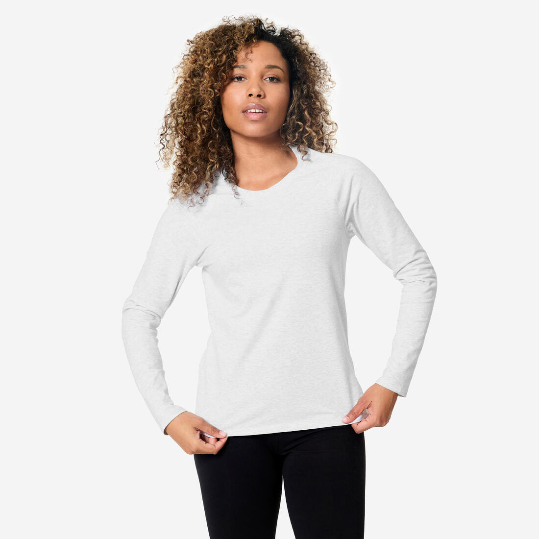 Tee-shirt en coton manches longues femme
