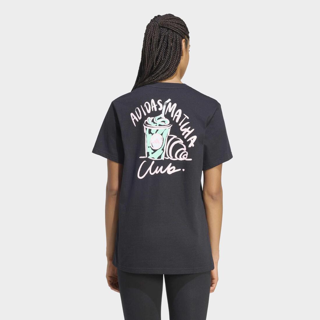 Tee shirt graphique Adidas, femme, noir