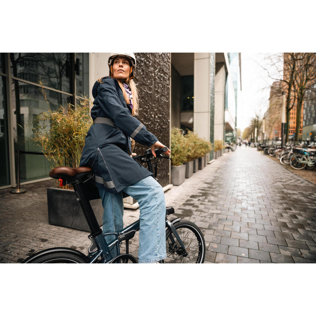 Trench femme imperméable avec capuche - vélo ville