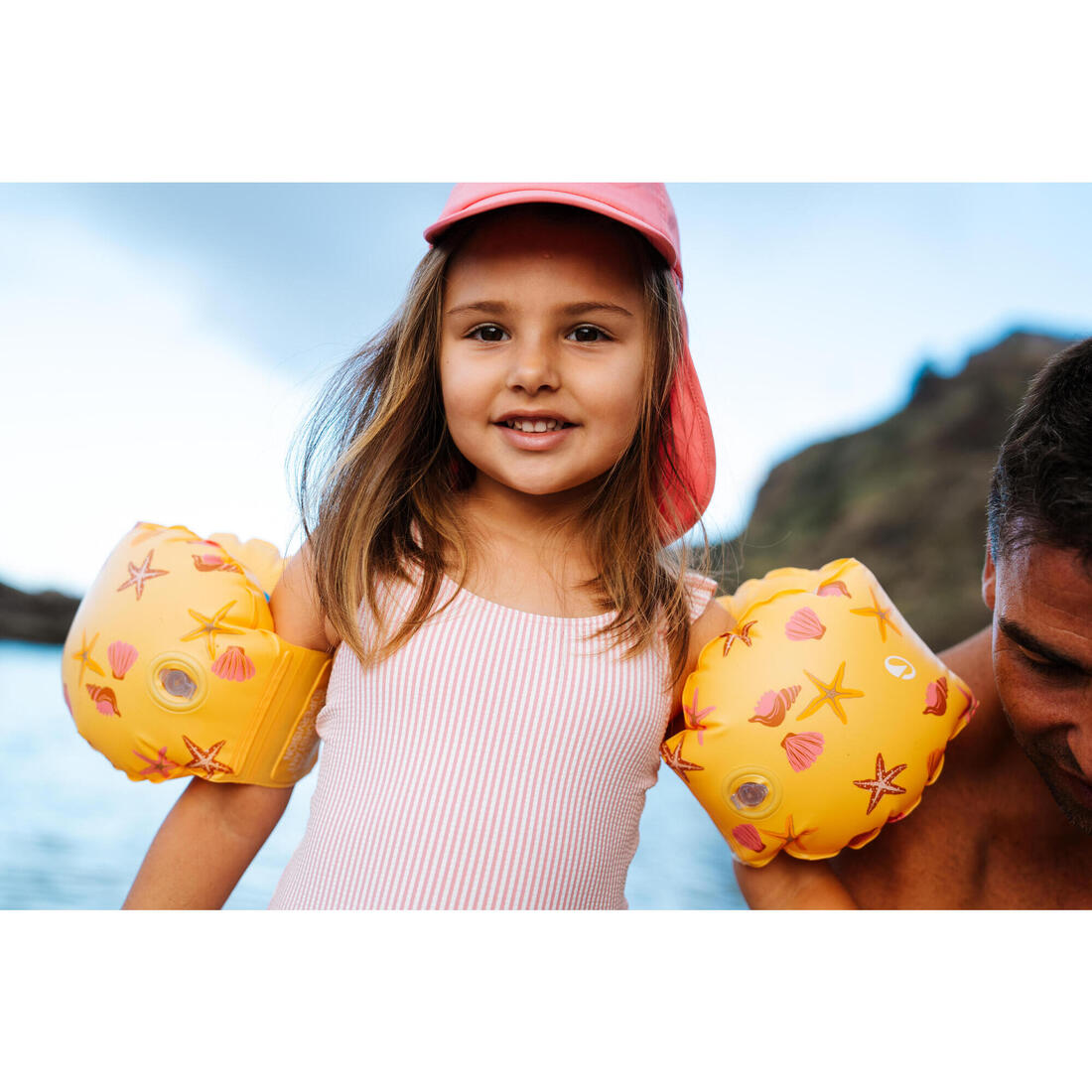 Maillot de bain 1 pièce jupette Bébé / Fille - rayé rose et blanc