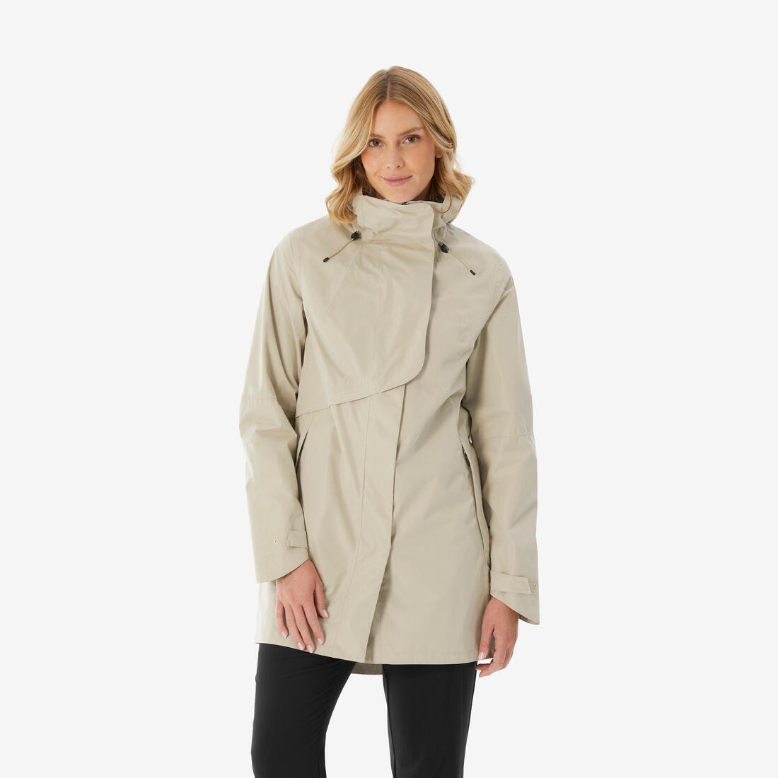 Veste longue imperméable femme, NH500