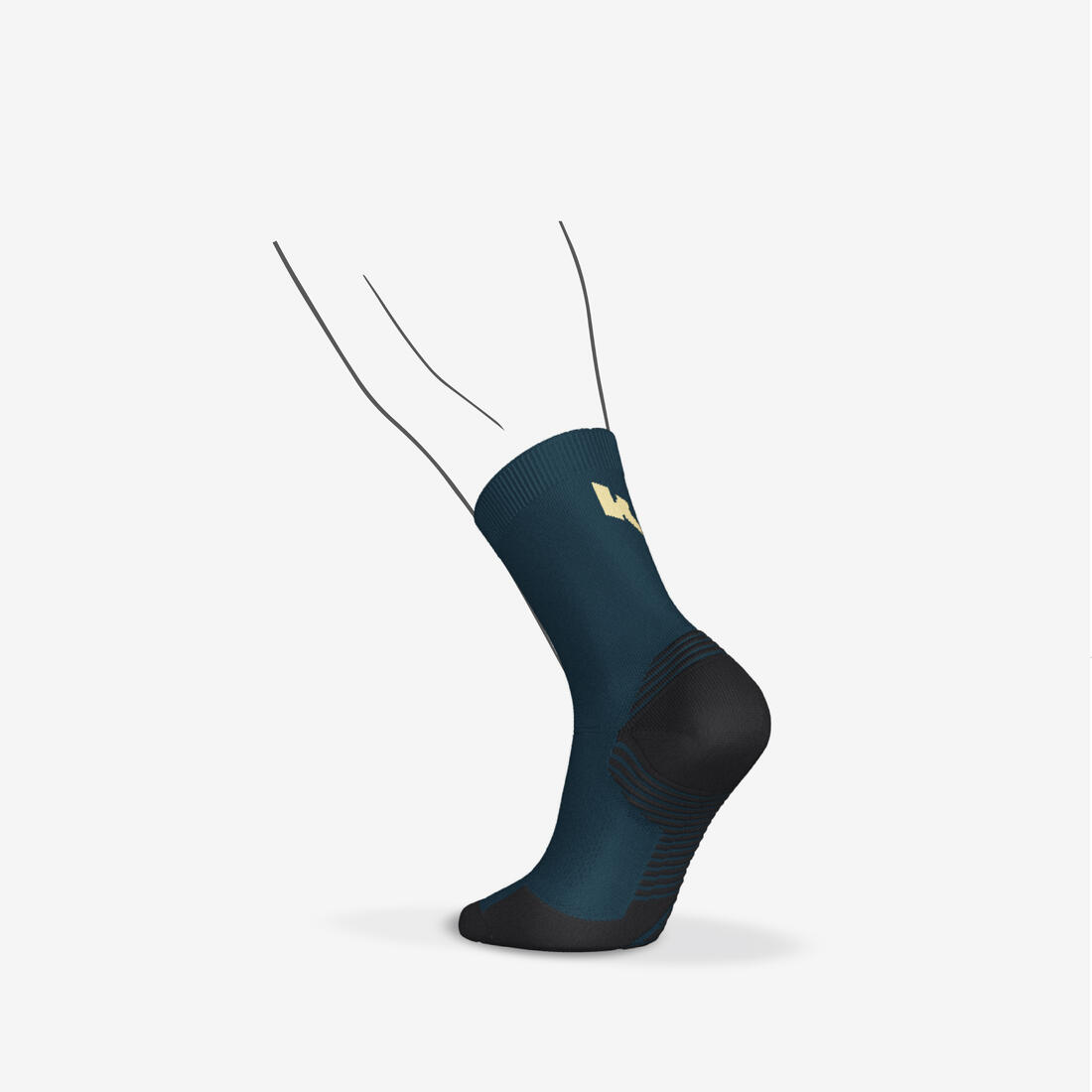 Lot de 2 paires de chaussettes de running run500 epaisses mi-mollet