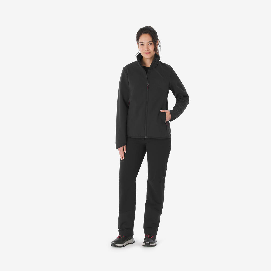 Veste softshell coupe-vent femme, MT100 noir