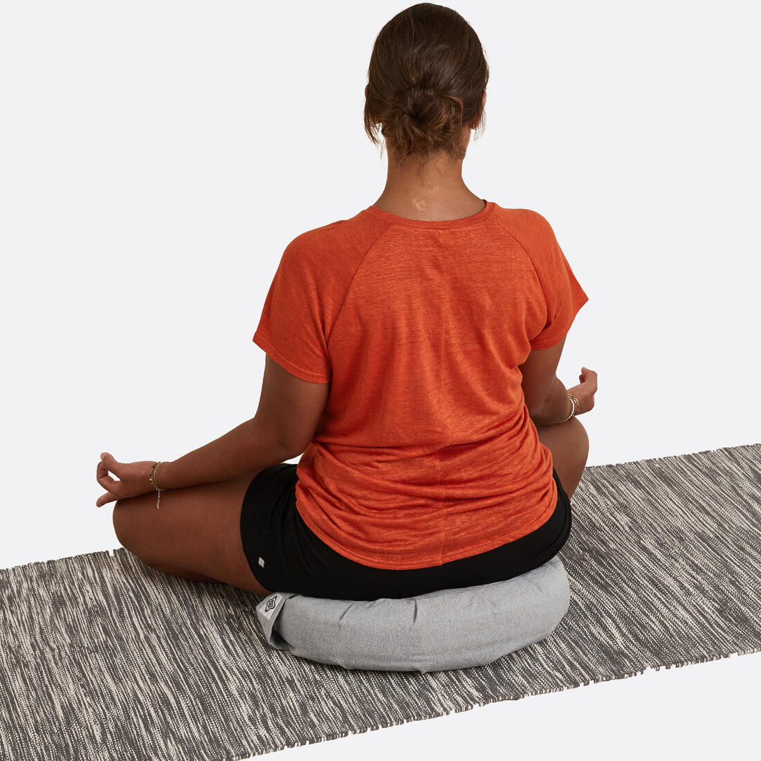 Coussin demi-lune de yoga et méditation, gris