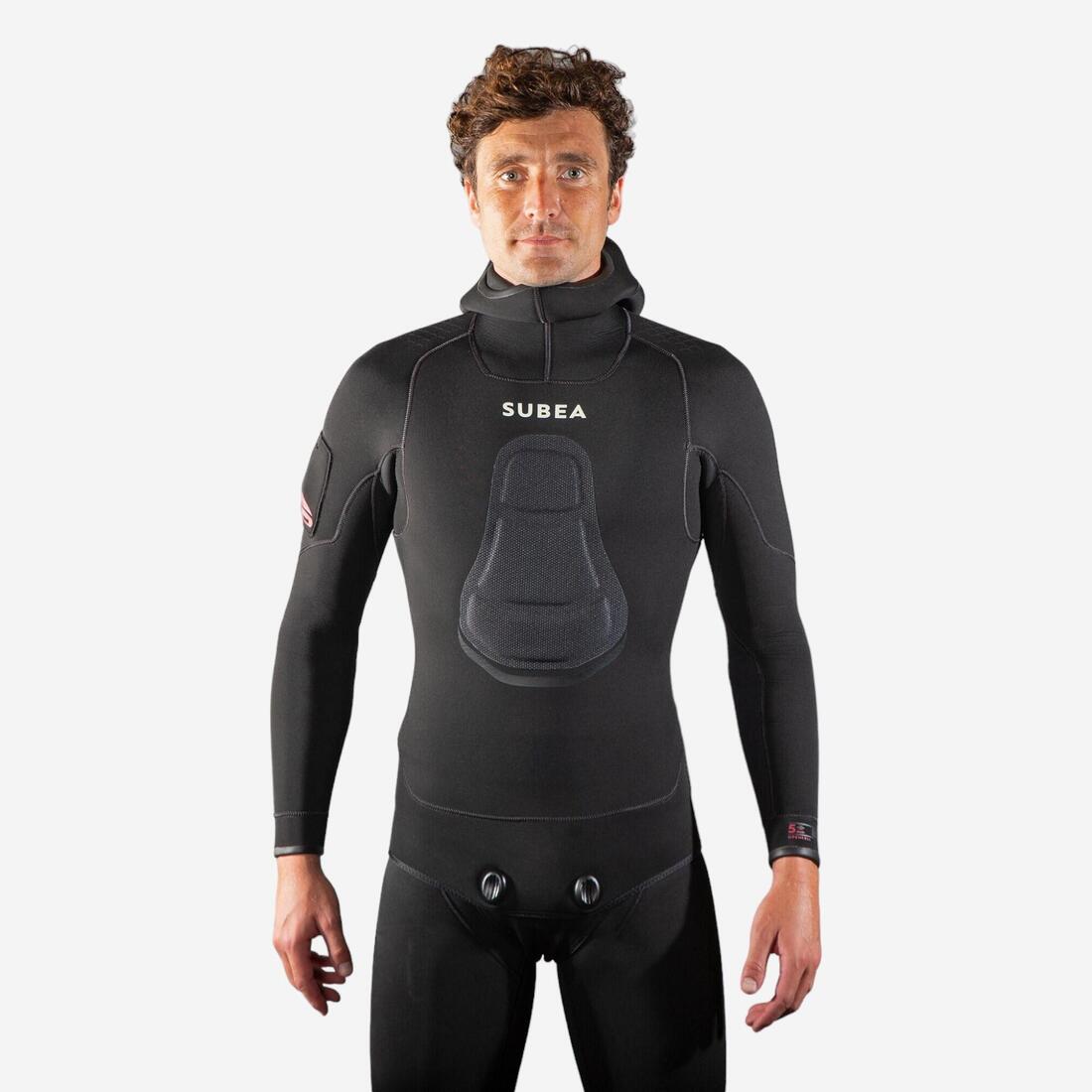 Veste Chasse sous-marine Homme néoprène 5mm - SPF 900 noir