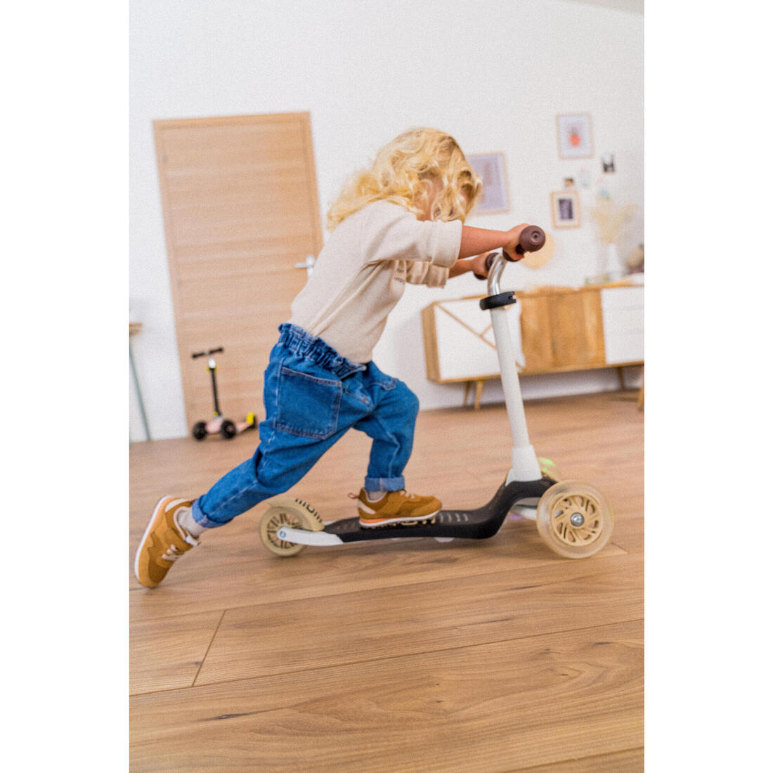 TROTTINETTE ENFANT B1 500 JAUNE-BLEUE