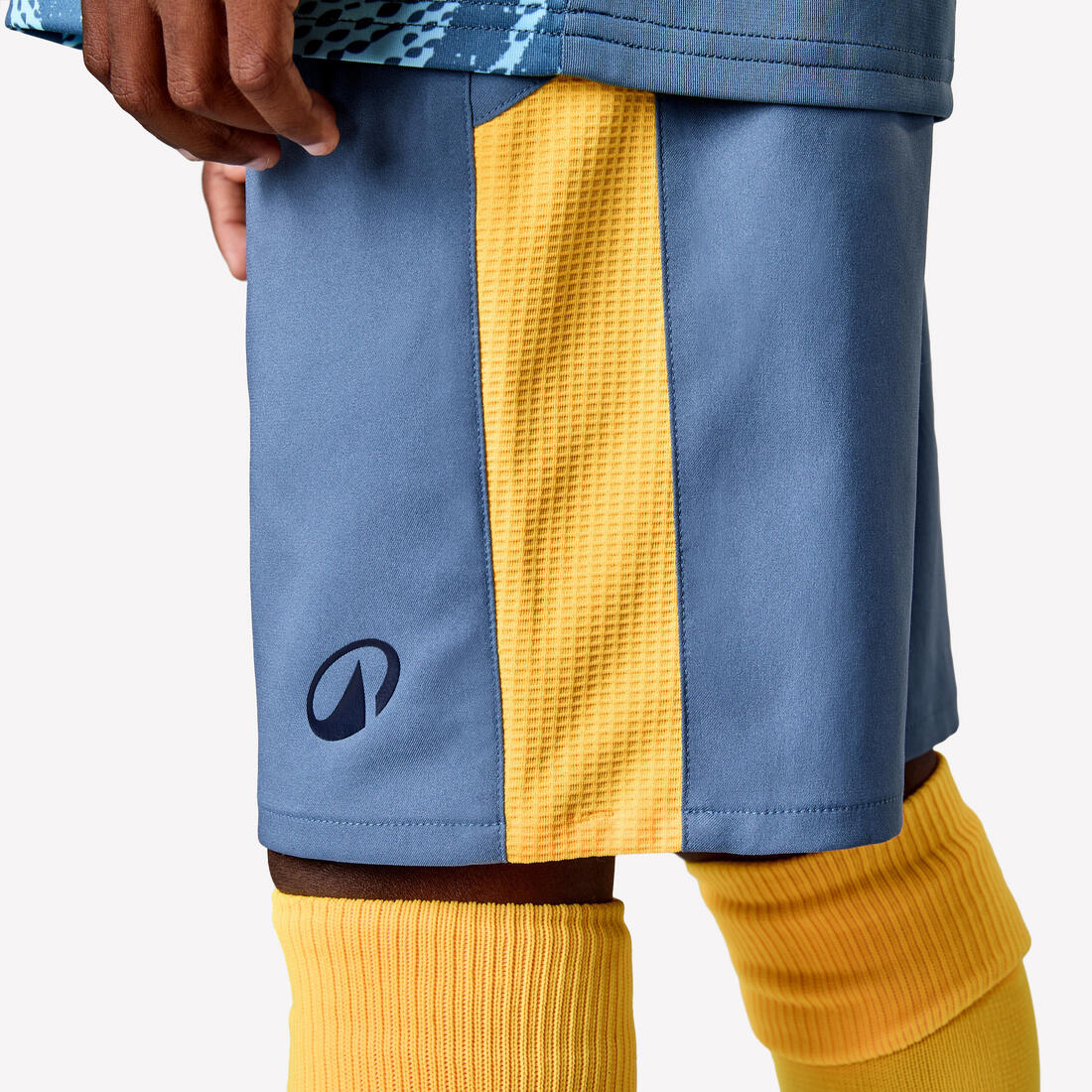 SHORT DE FOOTBALL ENFANT VIRALTO KIDS GRIS BANDE