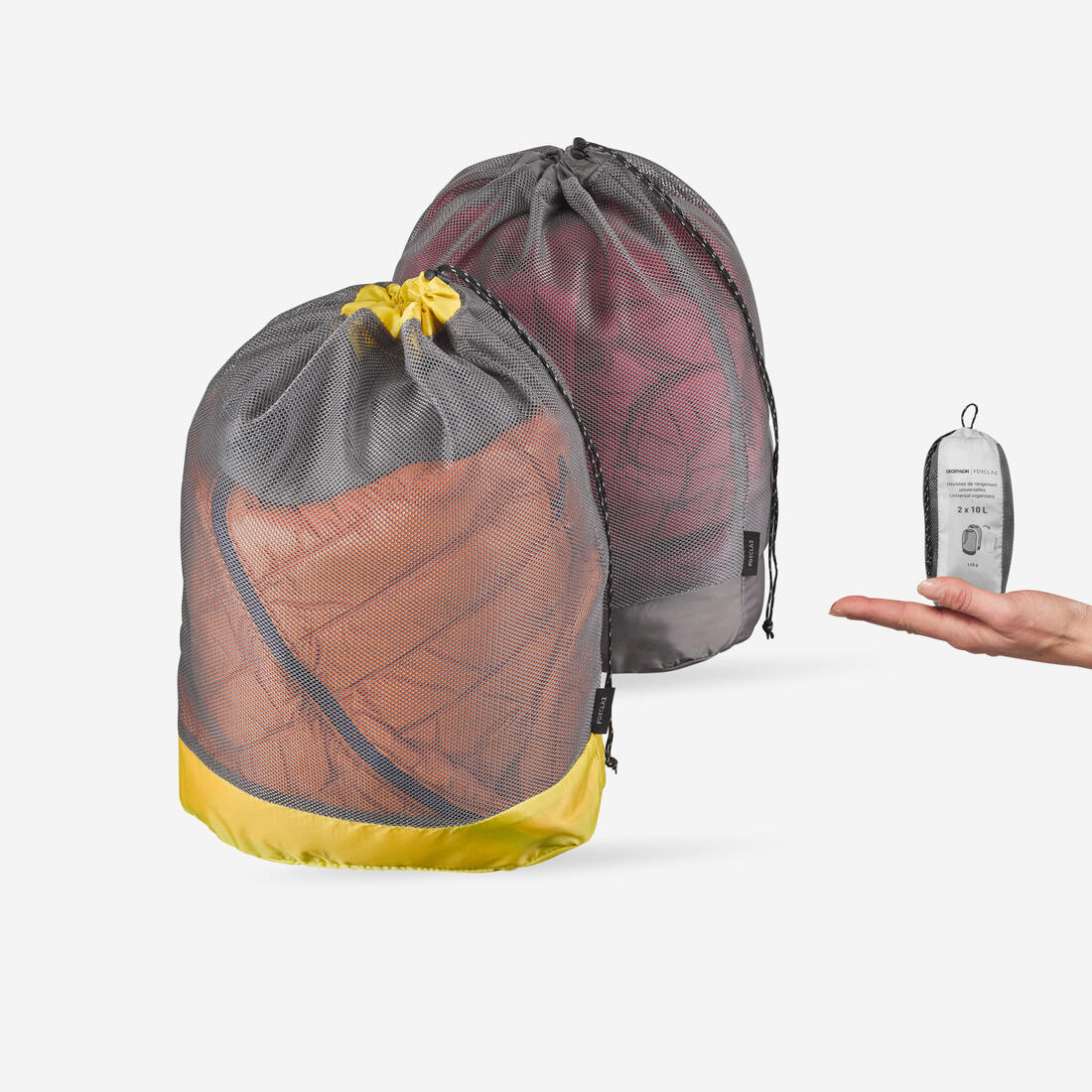 Lot de 2 housses de rangement universelles - 2x10L – jaune miel