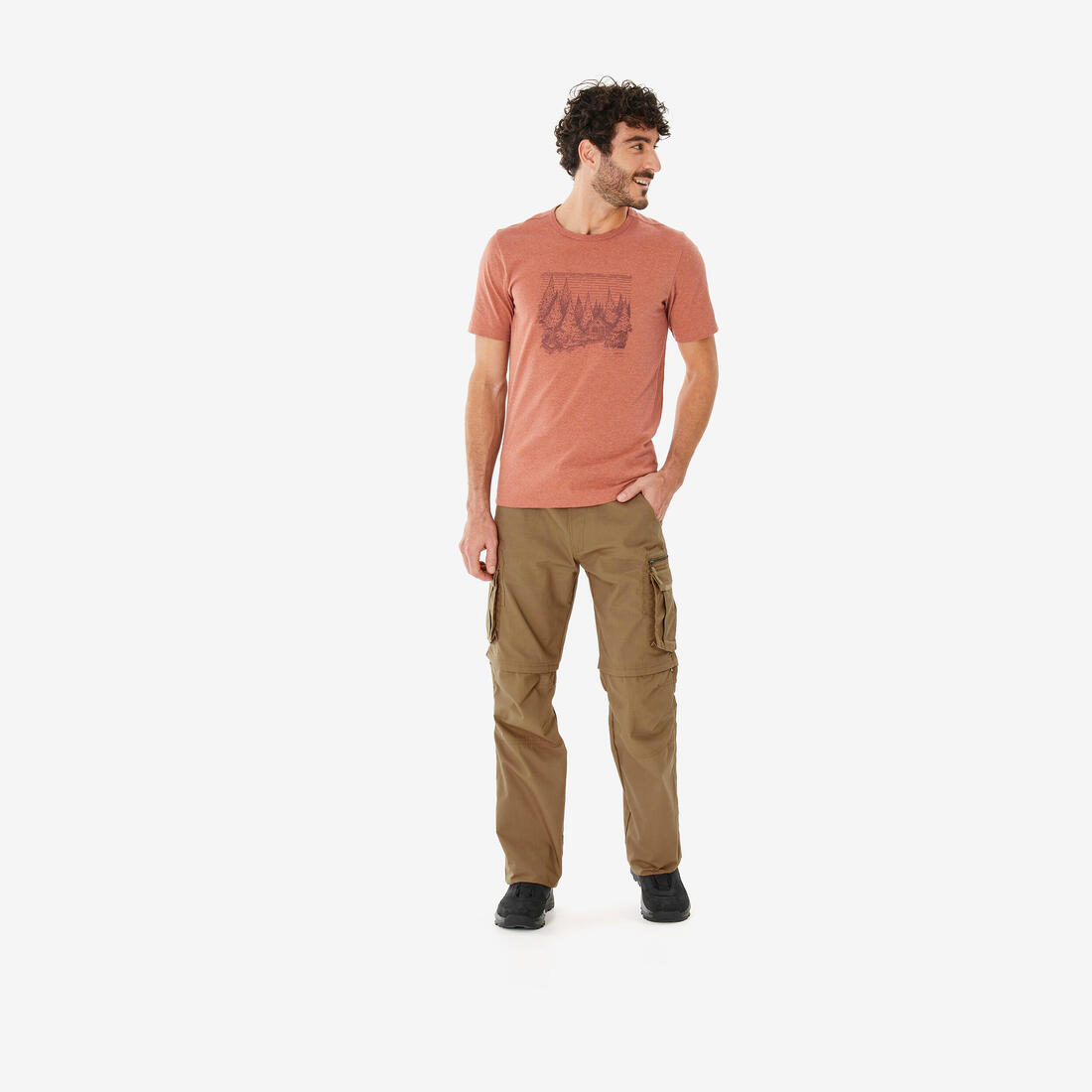 Pantalon cargo de randonnée modulable homme, TRAVEL 500 Modul
