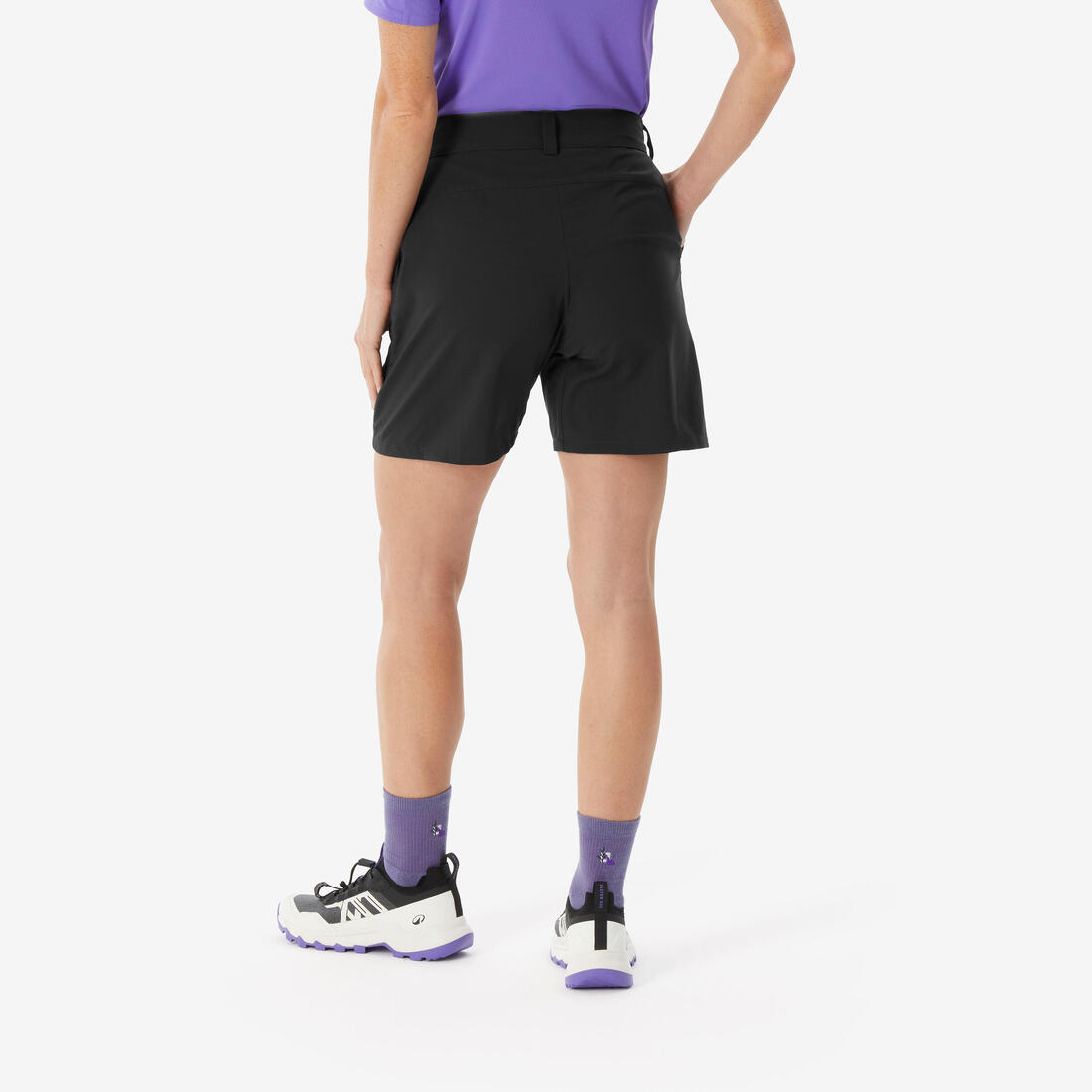Short de randonnée femme, MH100 ESSENTIAL noir