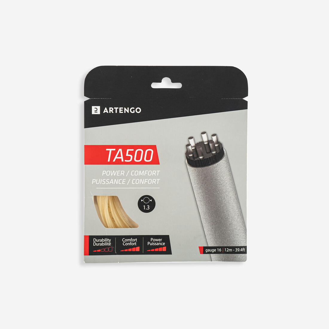 CORDAGE DE TENNIS MULTIFILAMENTS TA 500 COMFORT 1,3mm BEIGE