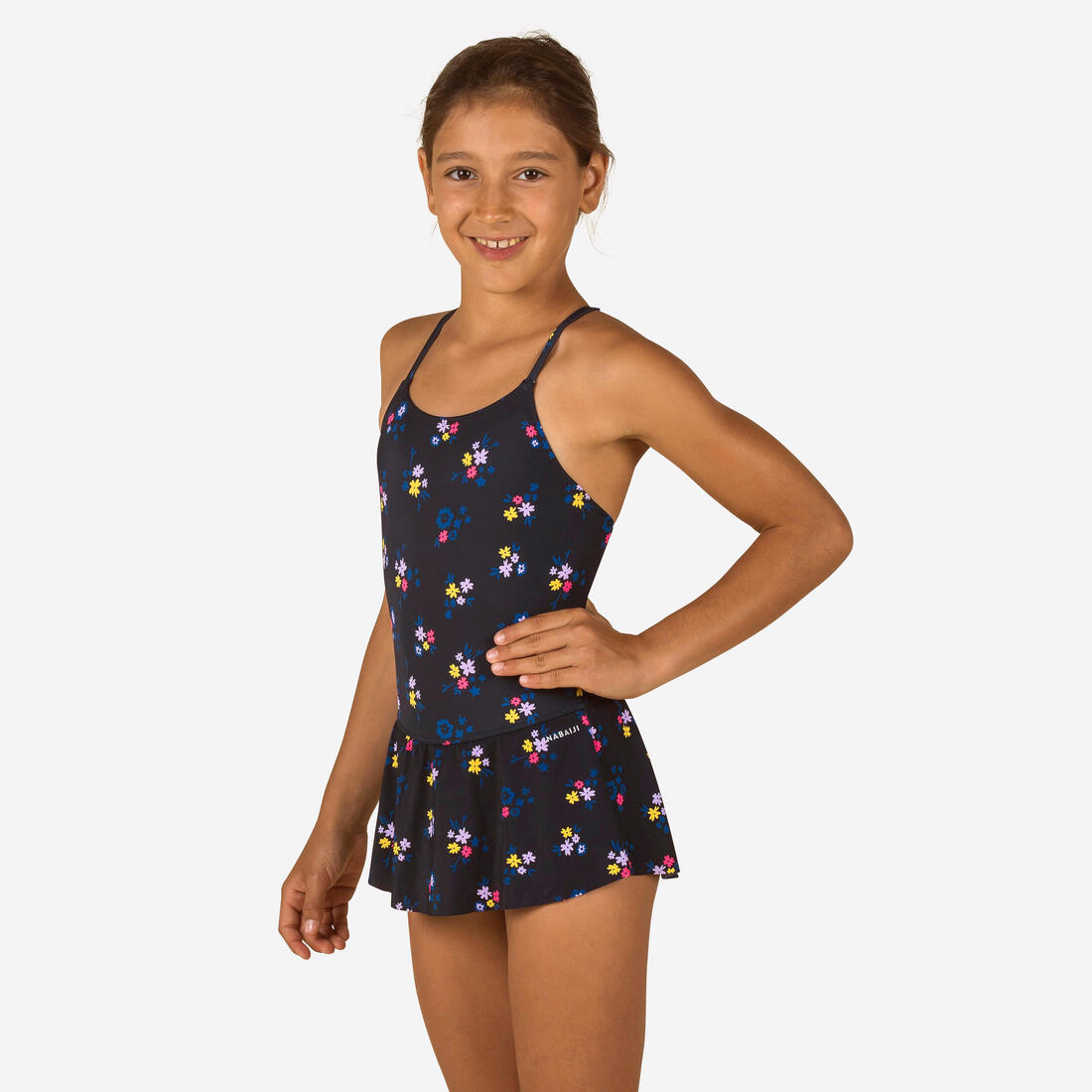 Maillot de Bain de Natation 1 Pièce Jupette Lila Ama – bleu marine