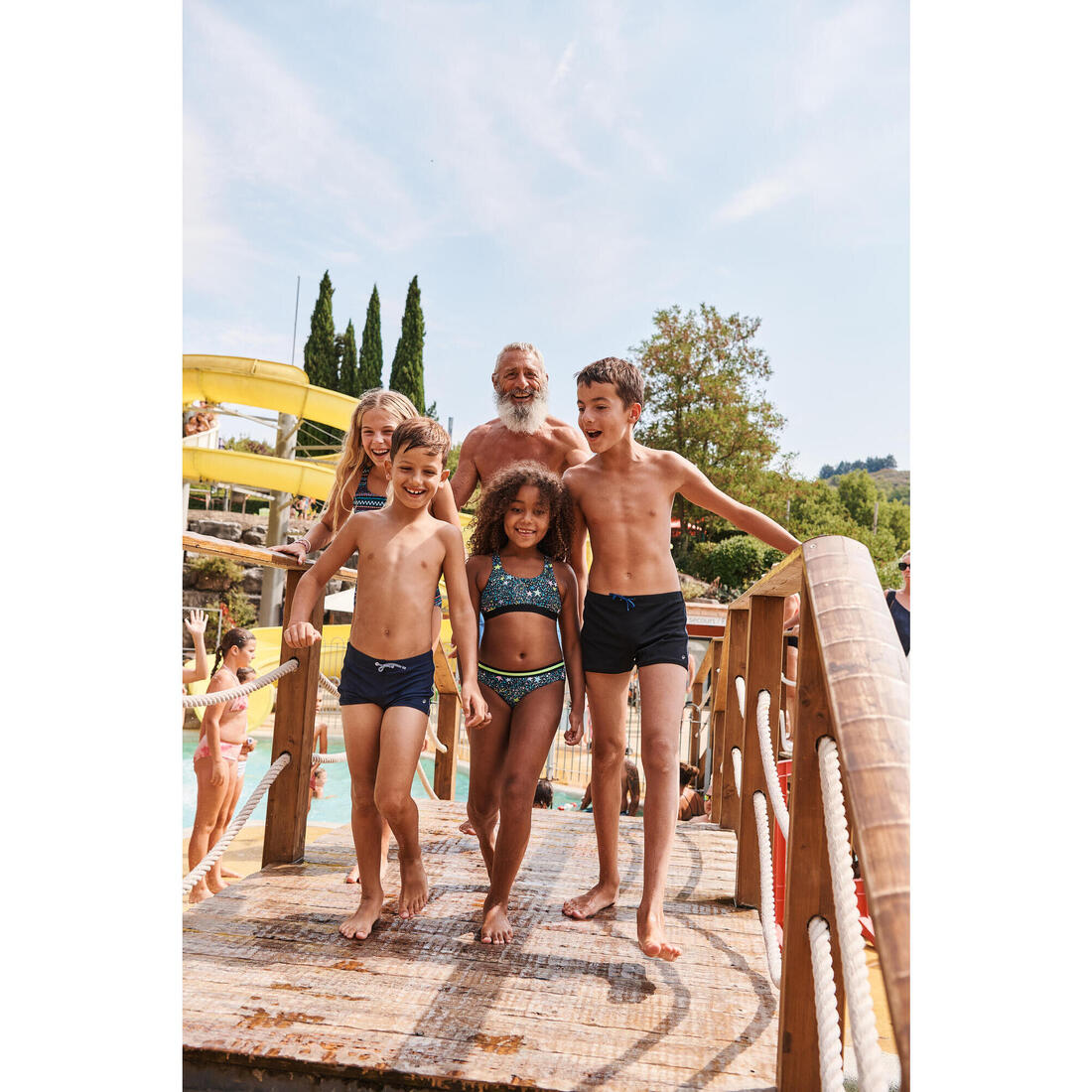Boxer de bain natation Garçon enfant, 100 Plus marine