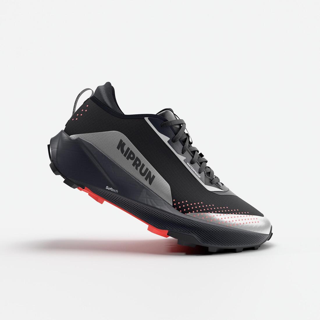Chaussures de trail running imperméables femme, Kiprun Kipsummit WP vert et