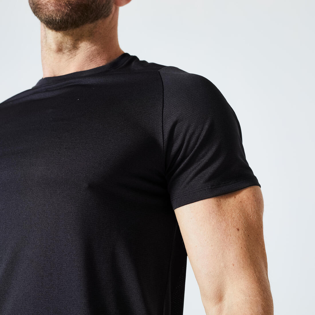 T-shirt de fitness respirant regular col rond homme - mauve