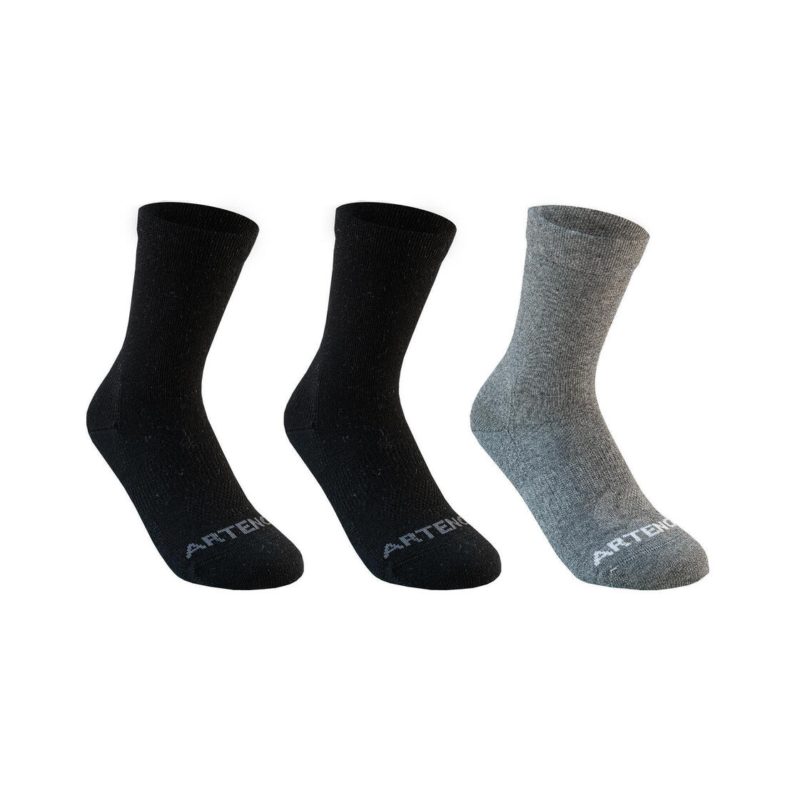 CHAUSSETTES DE SPORT ENFANT HAUTES ARTENGO RS 160 BLANC MARINE BLANC LOT DE 3