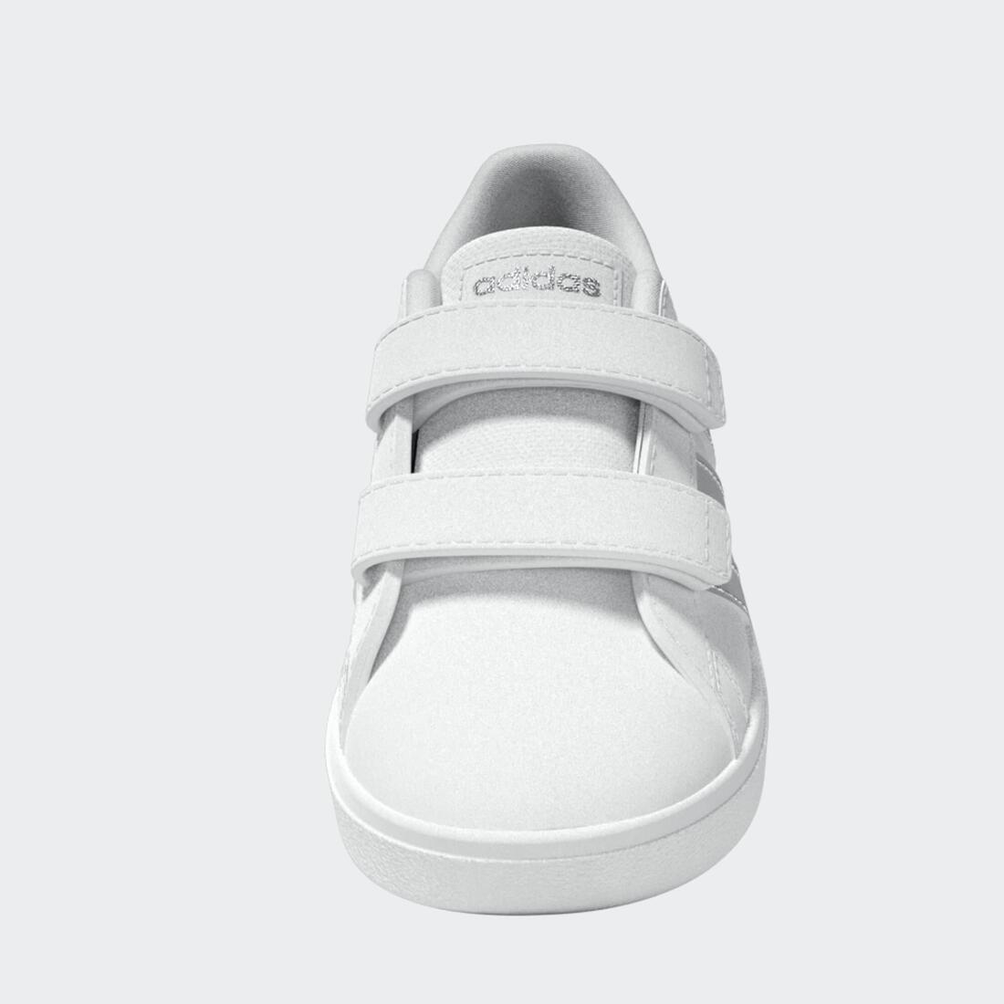 Chaussure bébé grand court 2.0, blanc argent