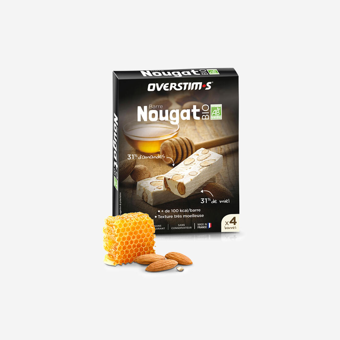Overstims Barre Nougat bio - 4x25g – 8662556