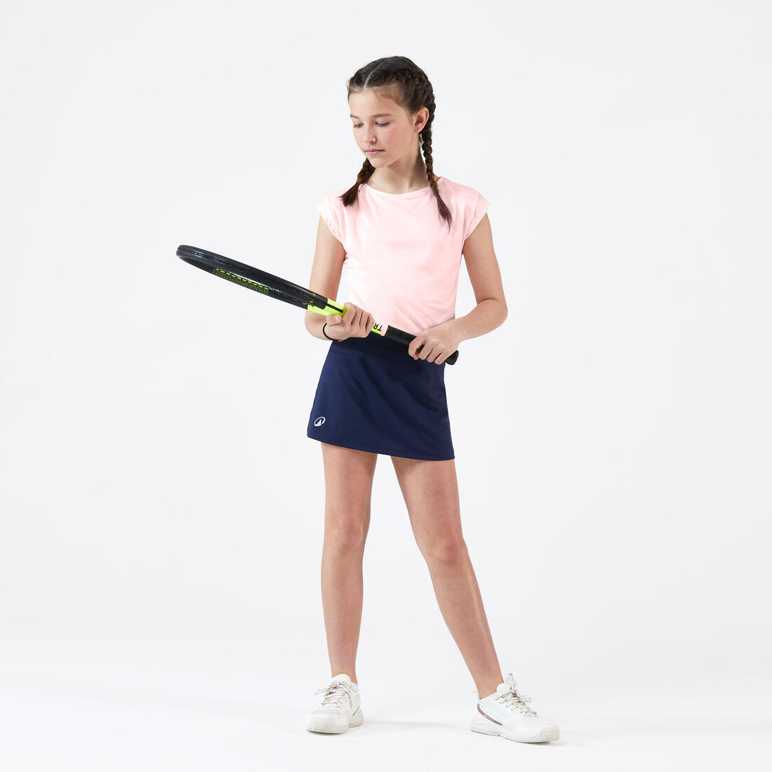 jupe tennis fille - TSK100 bleu marine