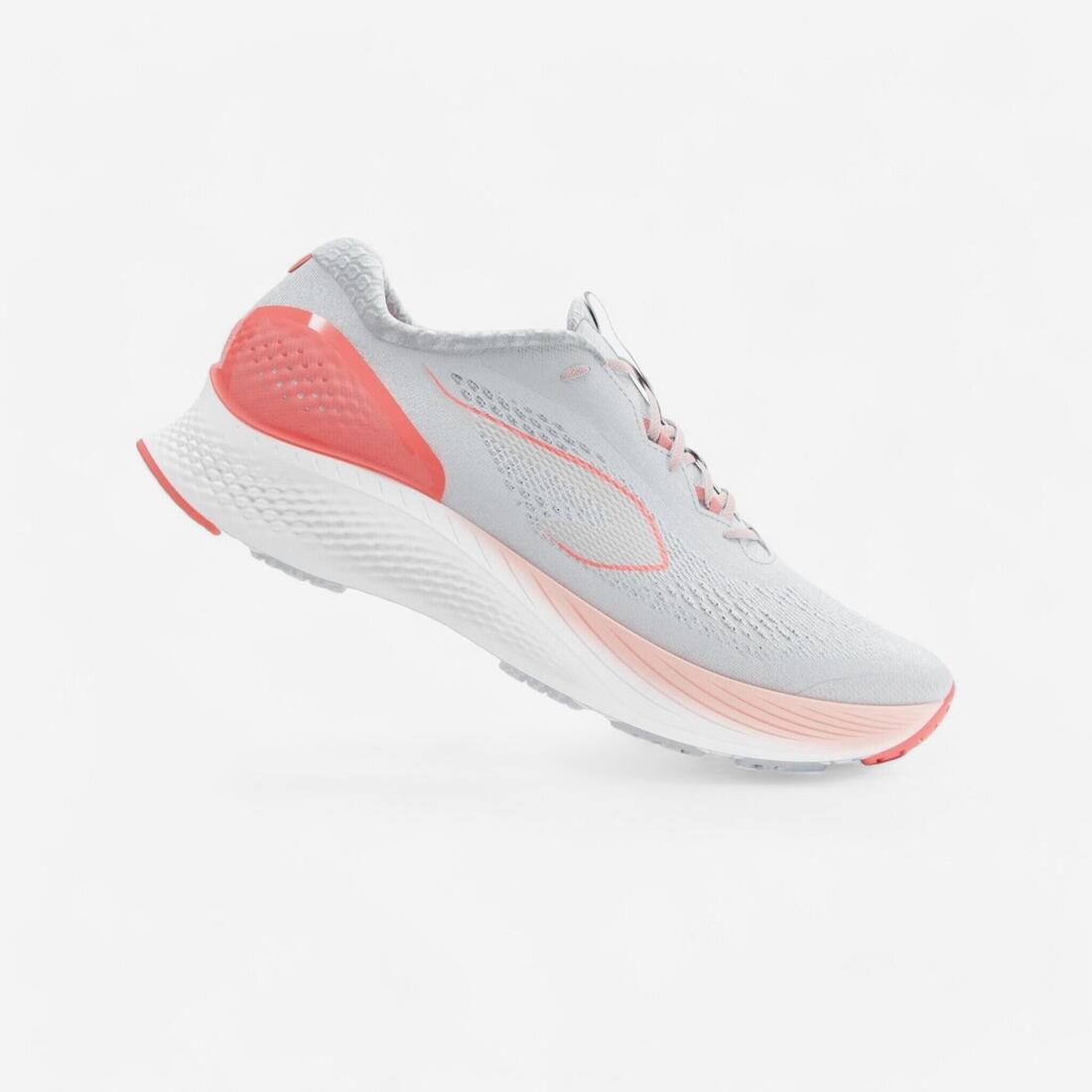 CHAUSSURE DE RUNNING FEMME KIPRUN KS 500 2  GRIS ET CORAIL