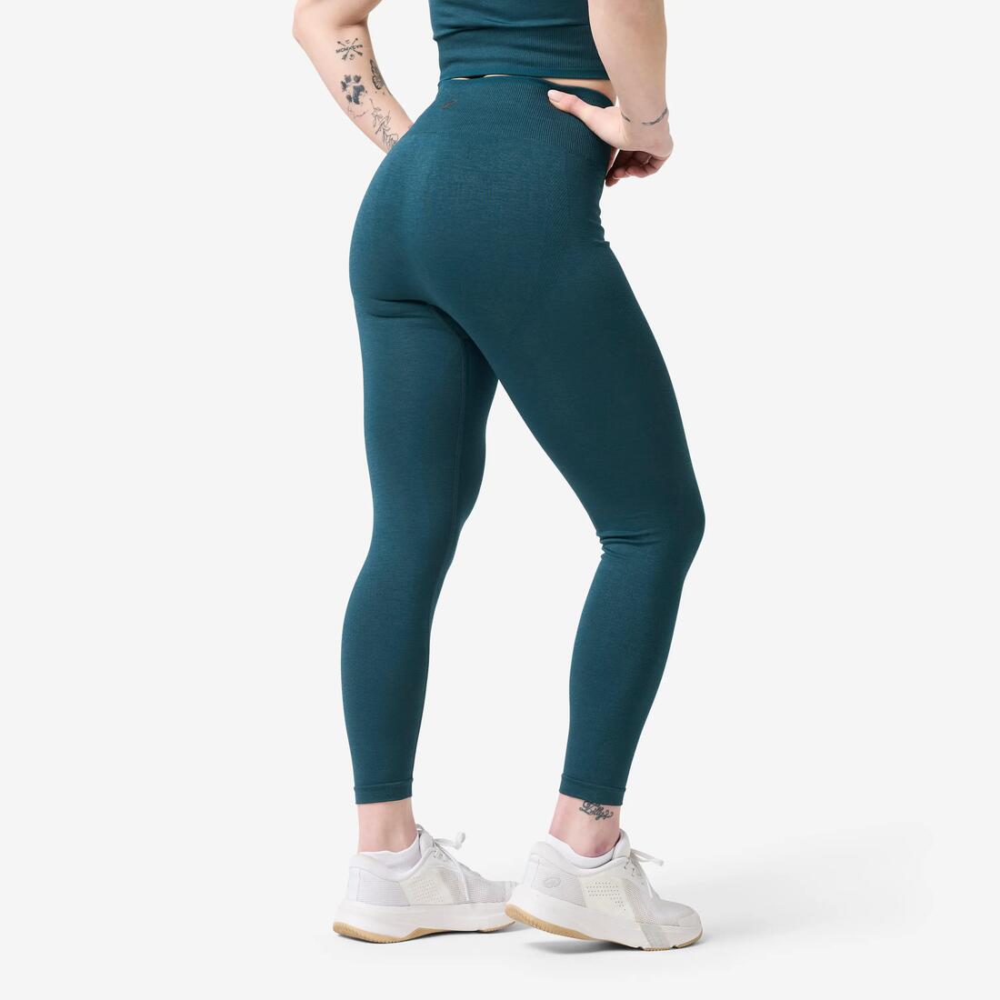 Legging de musculation sans couture femme, gris et