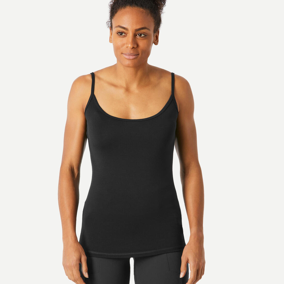 Débardeur en laine mérinos de trek montagne MT500 noir Femme – noir