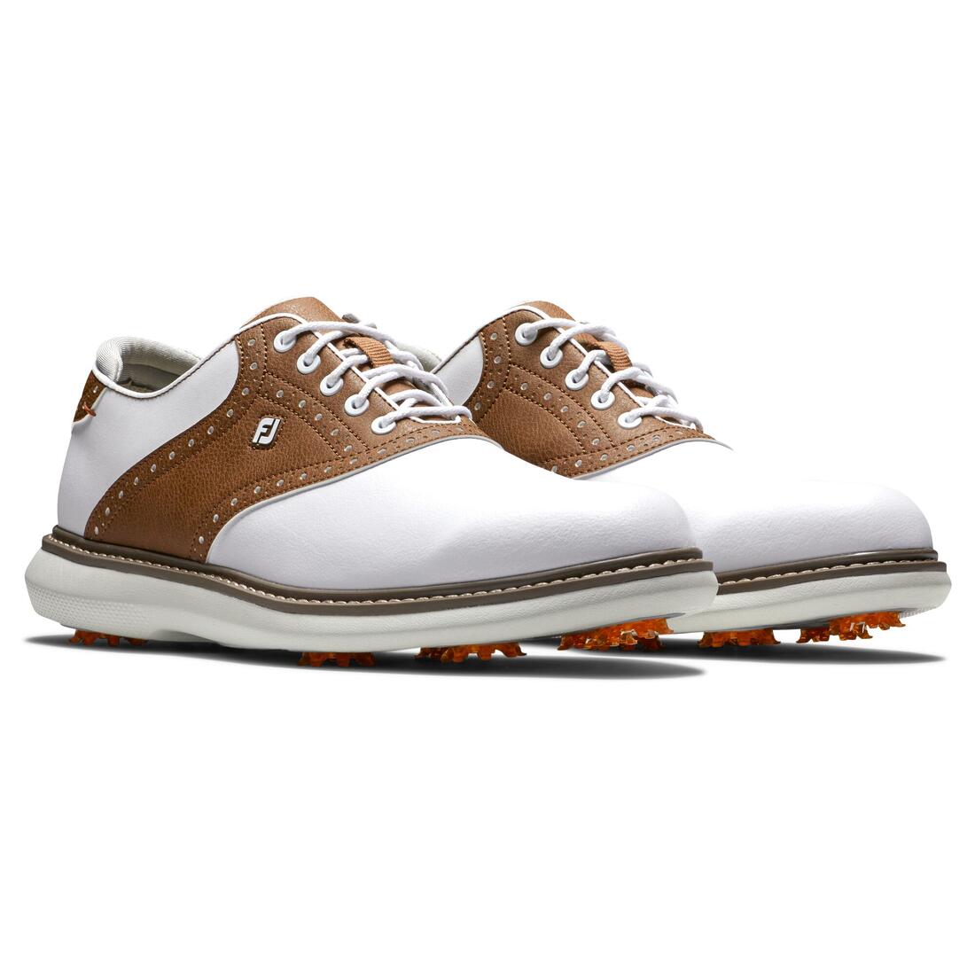 Chaussures de golf avec crampons homme Footjoy Traditions, blanc & marron