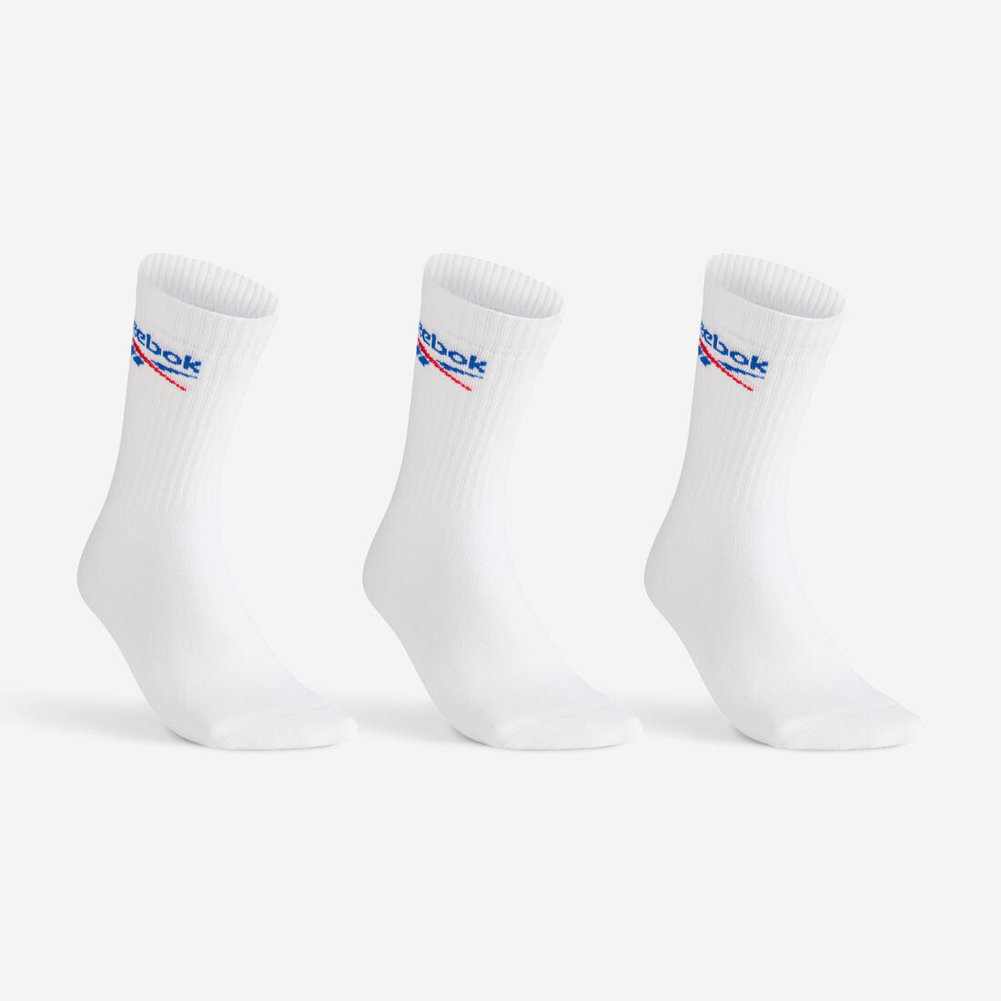 Chaussettes de sport hautes lot de 3 paires adulte, Reebok High blanc