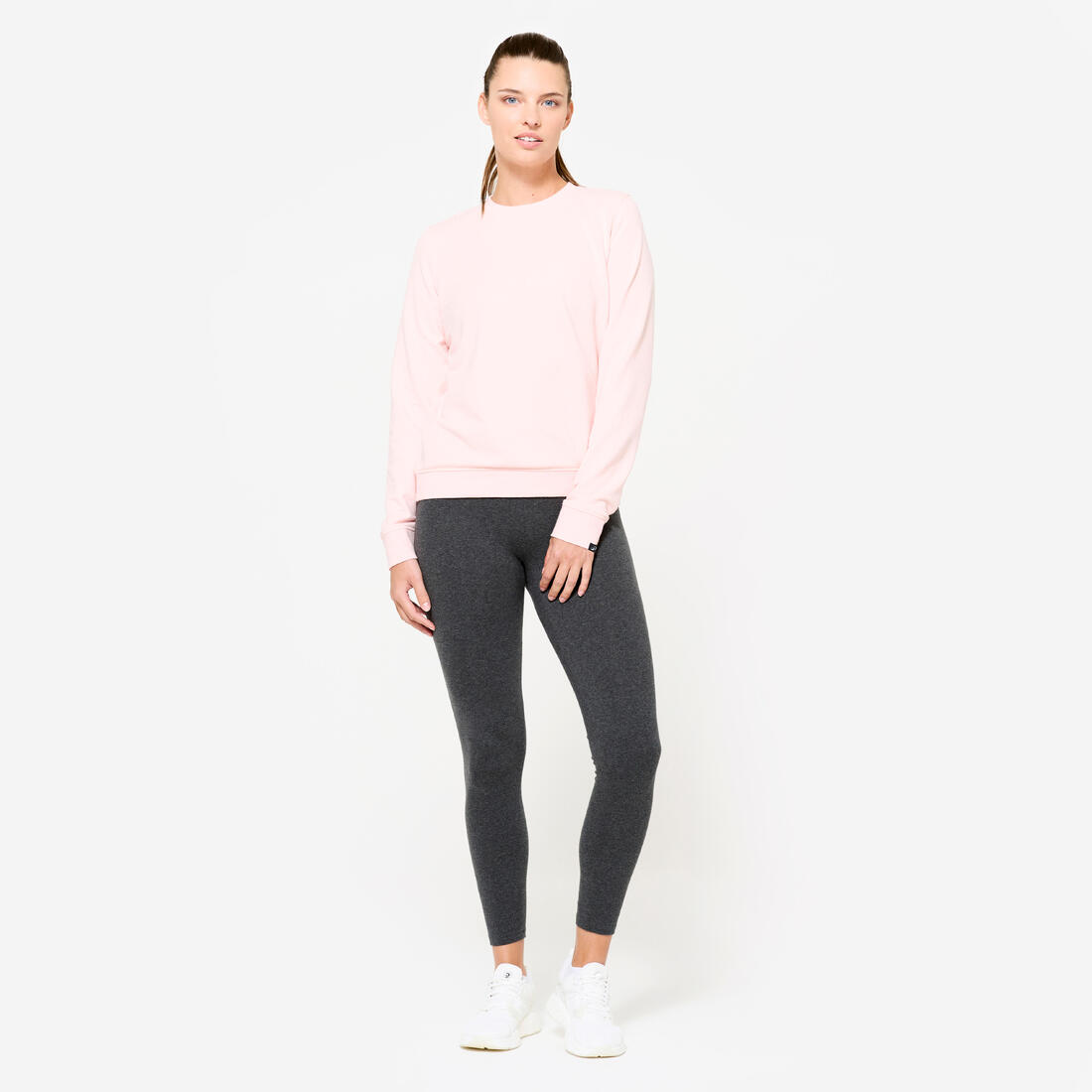 Sweat de training col rond femme, rose clair